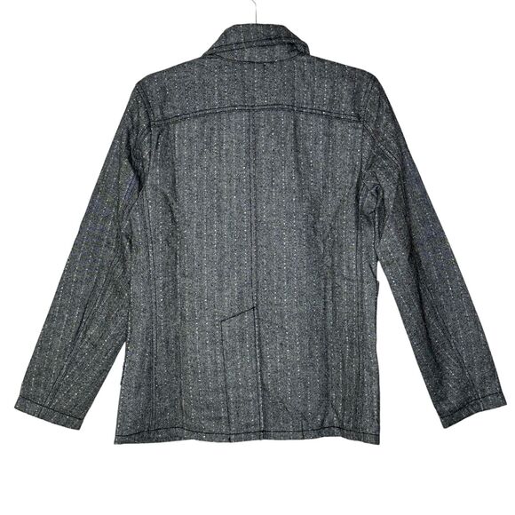 Sandrine Rose Empire Herringbone Wool Blend Blazer Gray Button Women Medium NWT - Picture 4 of 13